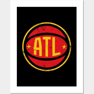 ATL Retro Ball - Black Posters and Art